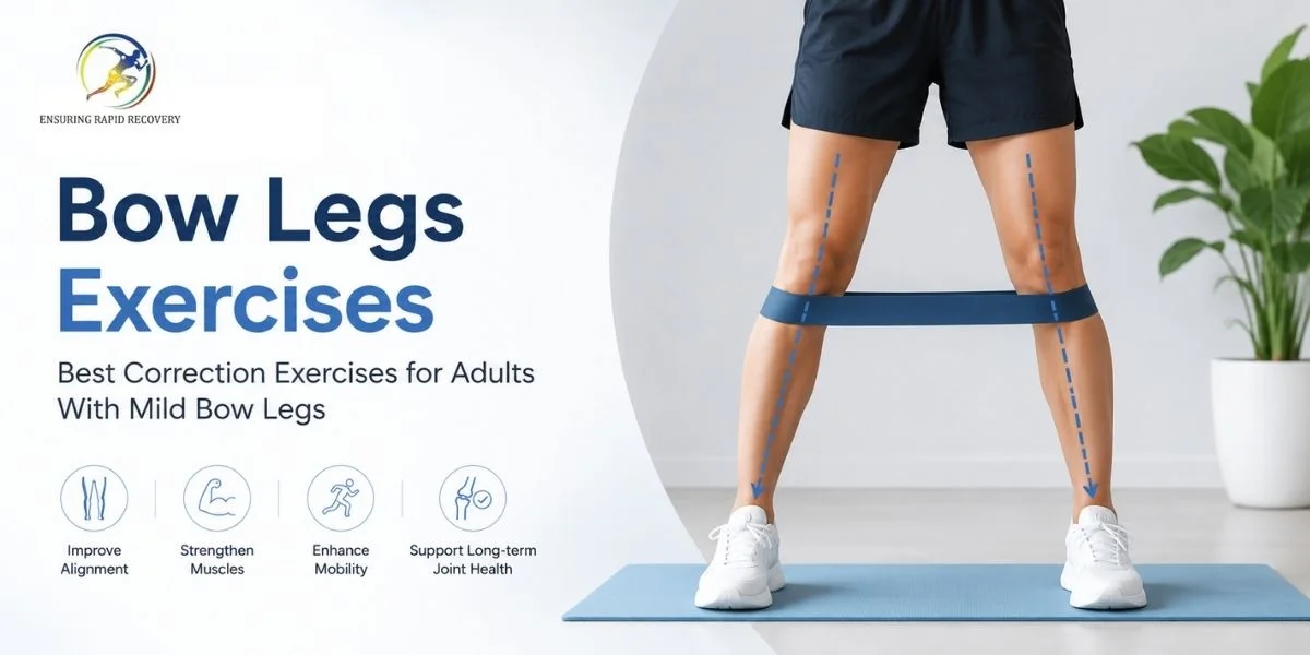Bow legs exercise demonstrating leg alignment correction and lower body posture improvement in adults