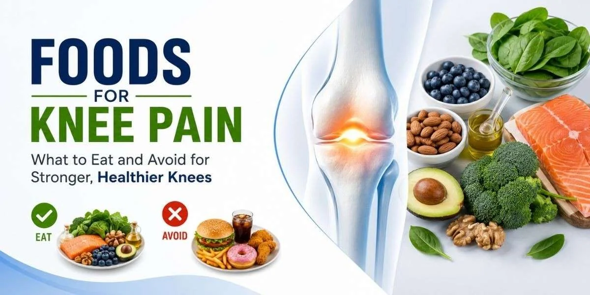 Healthy foods for knee pain relief showing anti-inflammatory diet choices for stronger knee joints