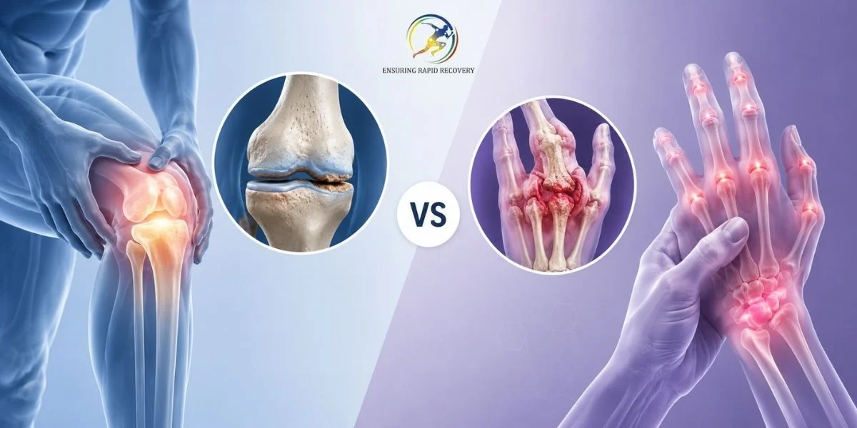 Comparison of osteoarthritis and rheumatoid arthritis symptoms, joint damage, and treatment differences