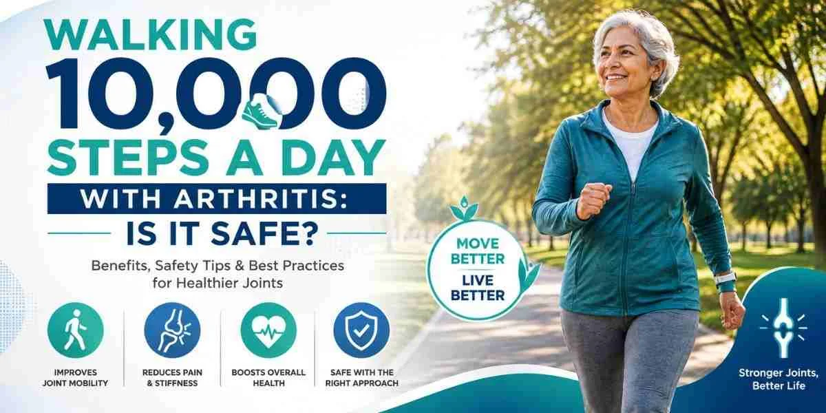 Person walking 10,000 steps a day with arthritis